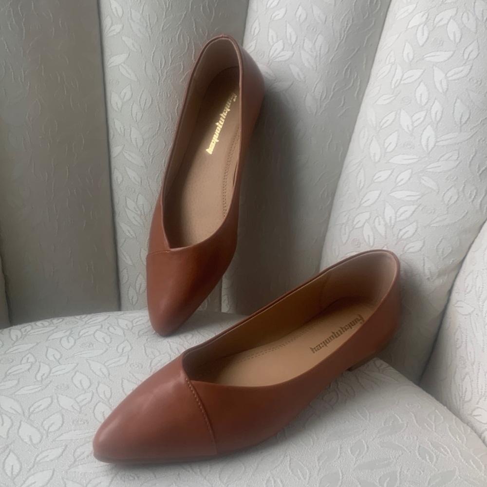 FUNKYMONKEY Women's Classic Ballet Flats - Brown - 8.5